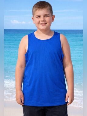 Boys Husky Large 10-12  Blue Tank Top Wonder Nation